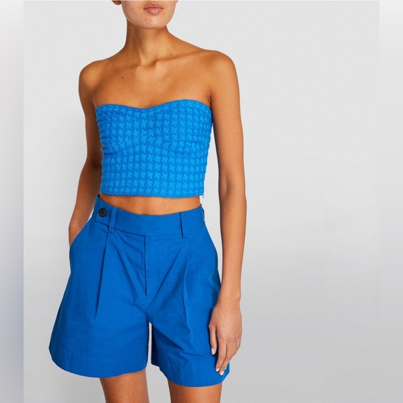 SANDRO Check Bandeau Crop Top sz S - Picture 4 of 10